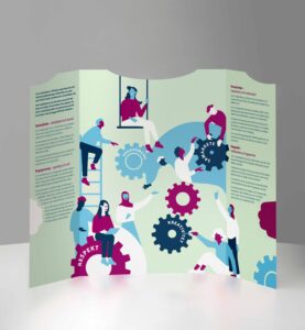 bild på grafisk broschyr.