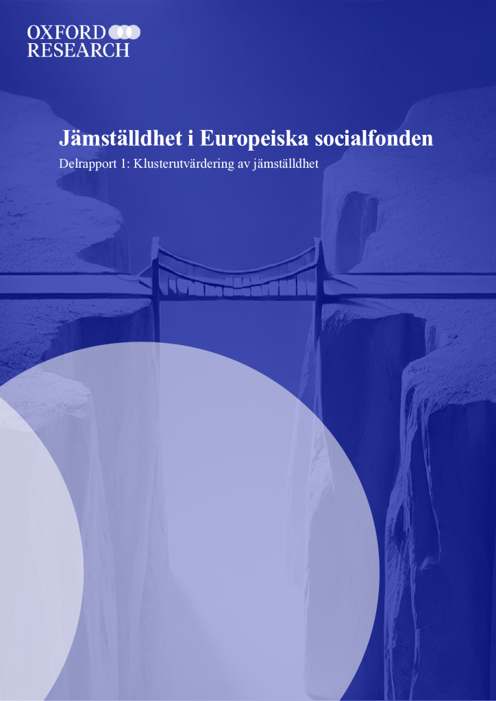 Jämställdhet i Europeiska socialfonden Delrapport