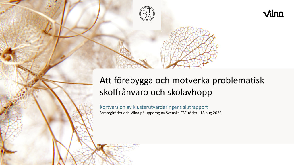 Utvärdering skolavhopp kortversion